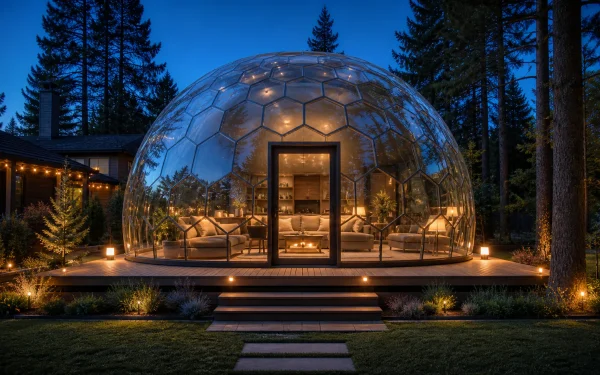 AvoraDome backyard dome used as a year-round outdoor retreat